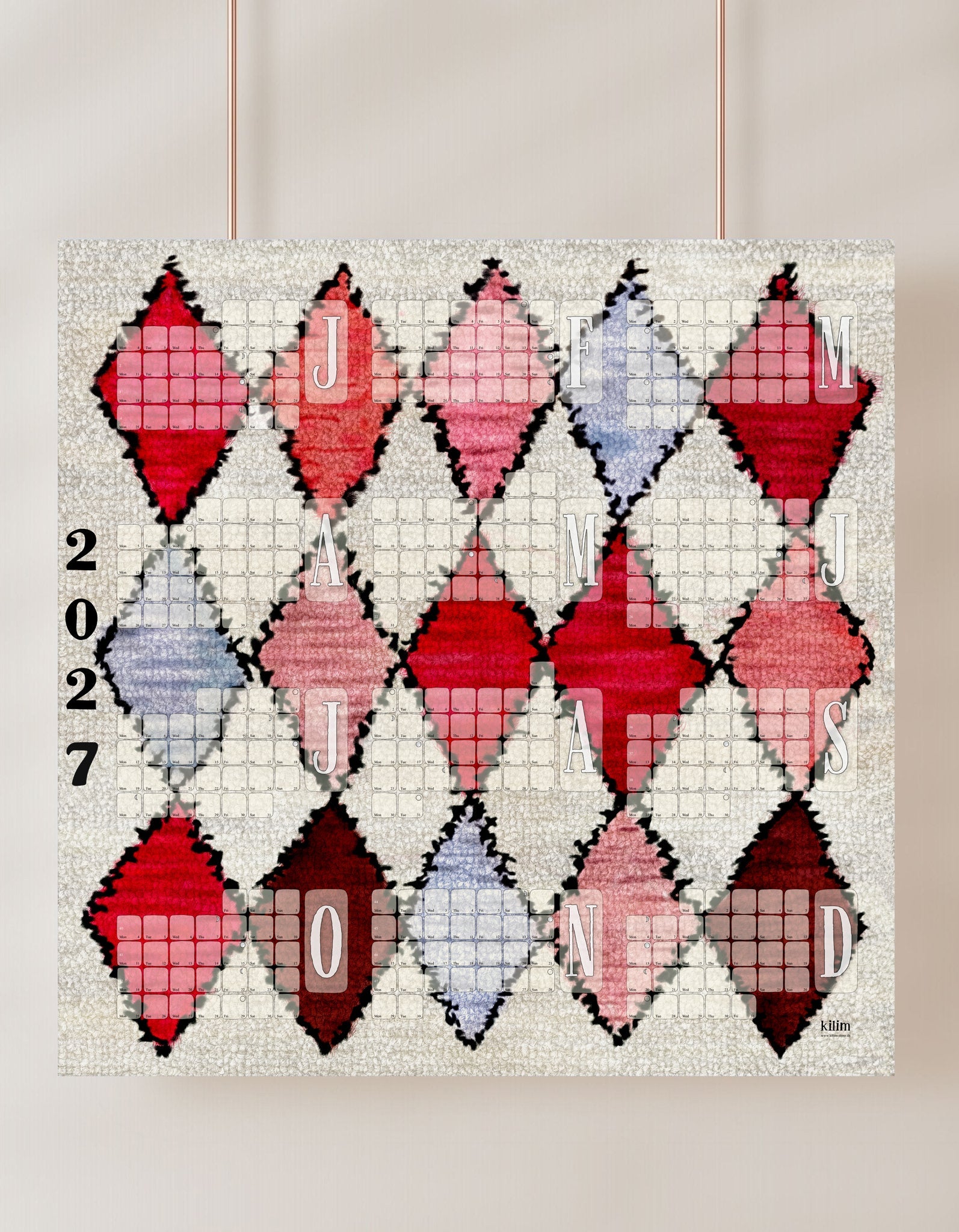 Fine Art Wandkalender // Berber Rose - Kilim