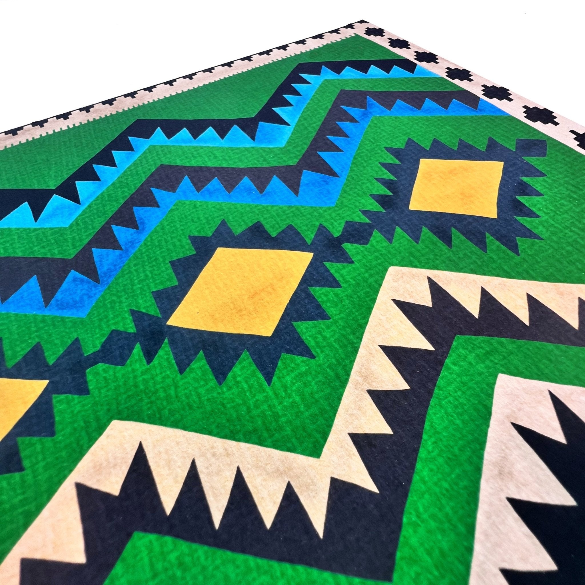 Kunstdruck Kilim Classic grün - Kilim