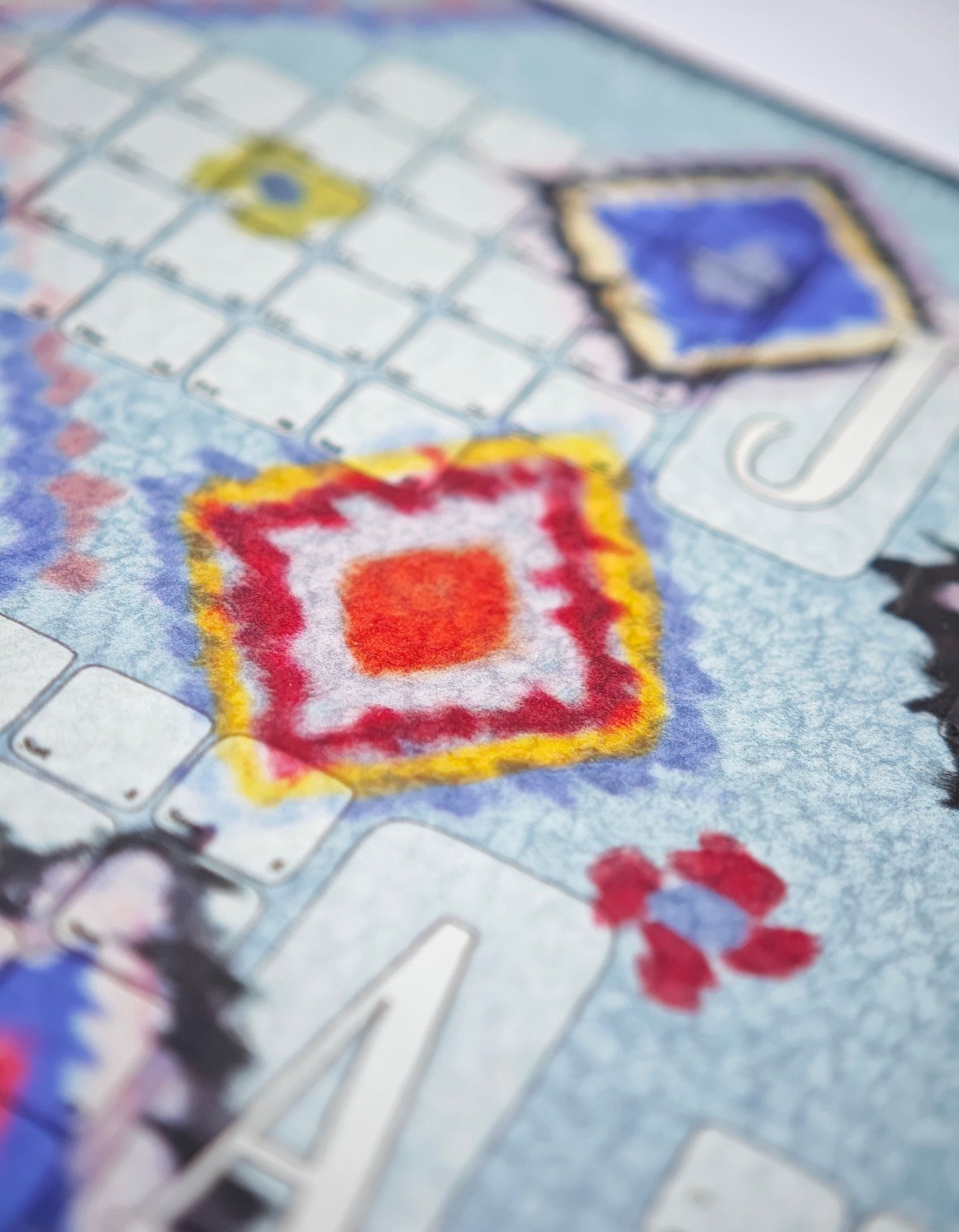 Wandkalender // Berber Babouche pastellblau - Kilim