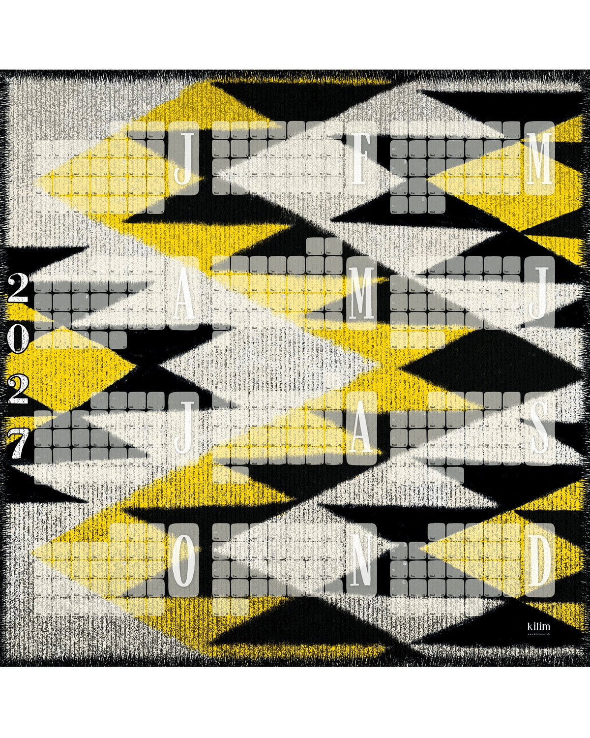 Wandkalender // Kilim Tiger gelb - Kilim