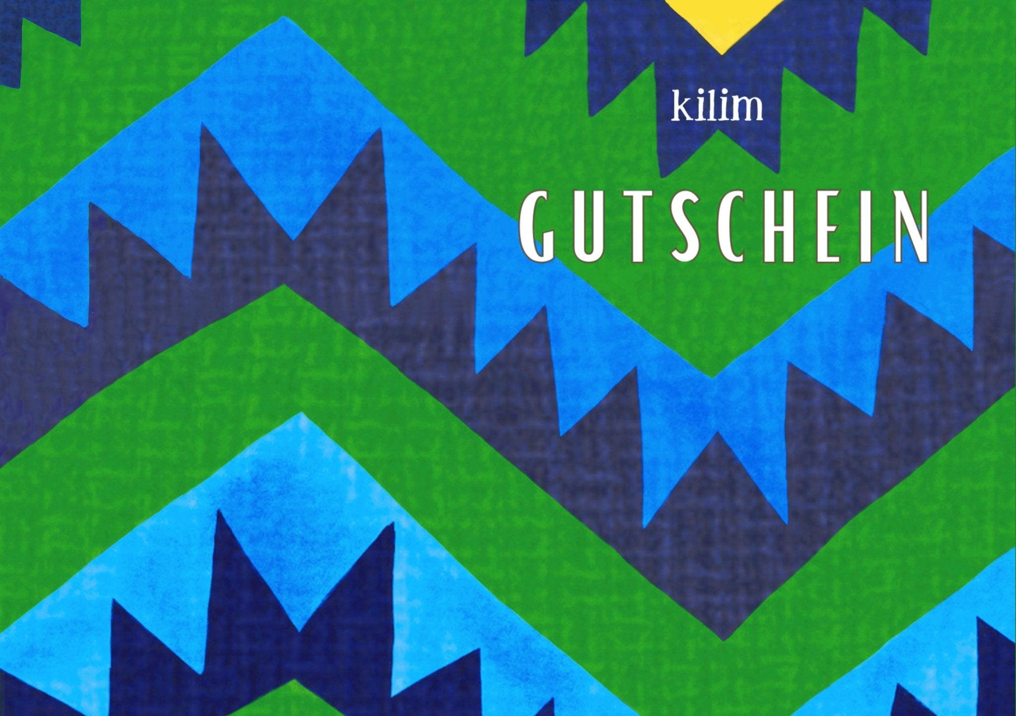 Geschenkgutschein grün (im Wert von 80 Euro und 100 Euro) - Kilim