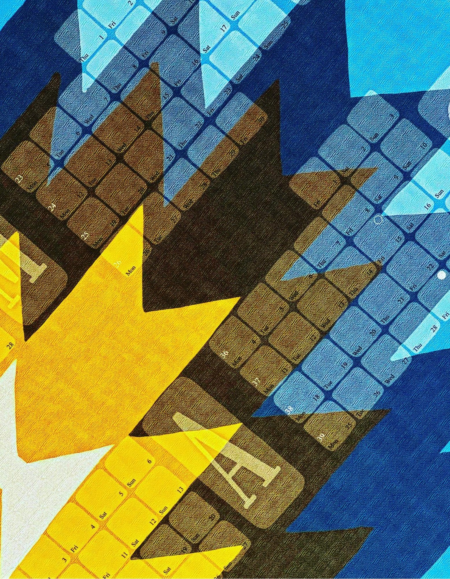 Typografie-Kalender 2025  // Yamka azurblau - Kilim