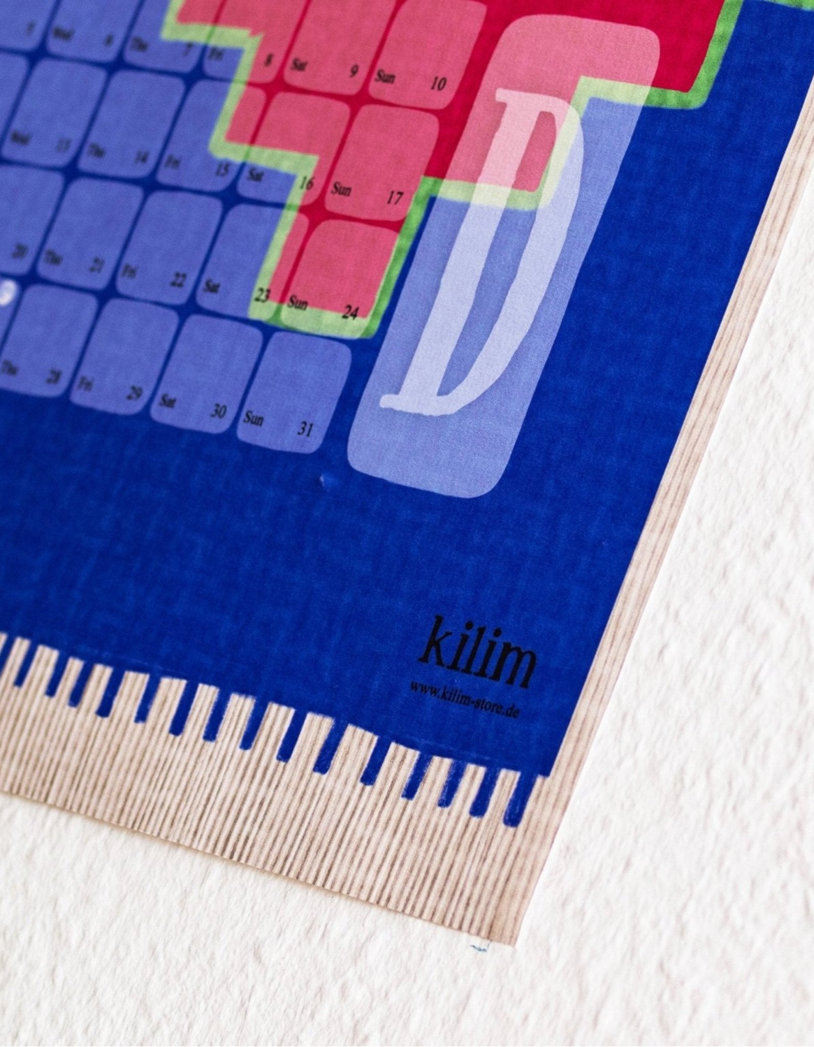 Wandkalender im Teppichstil // Mexiko blau pink - Kilim