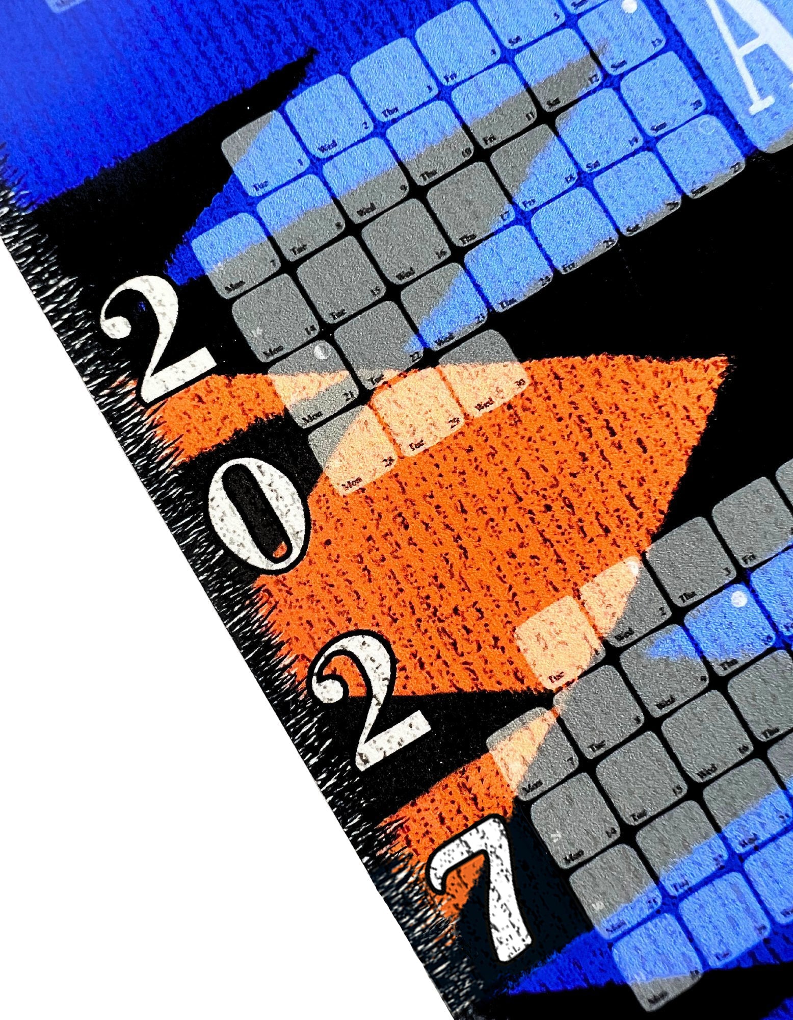 Fine Art Wandkalender // Kilim Tiger blau - Kilim