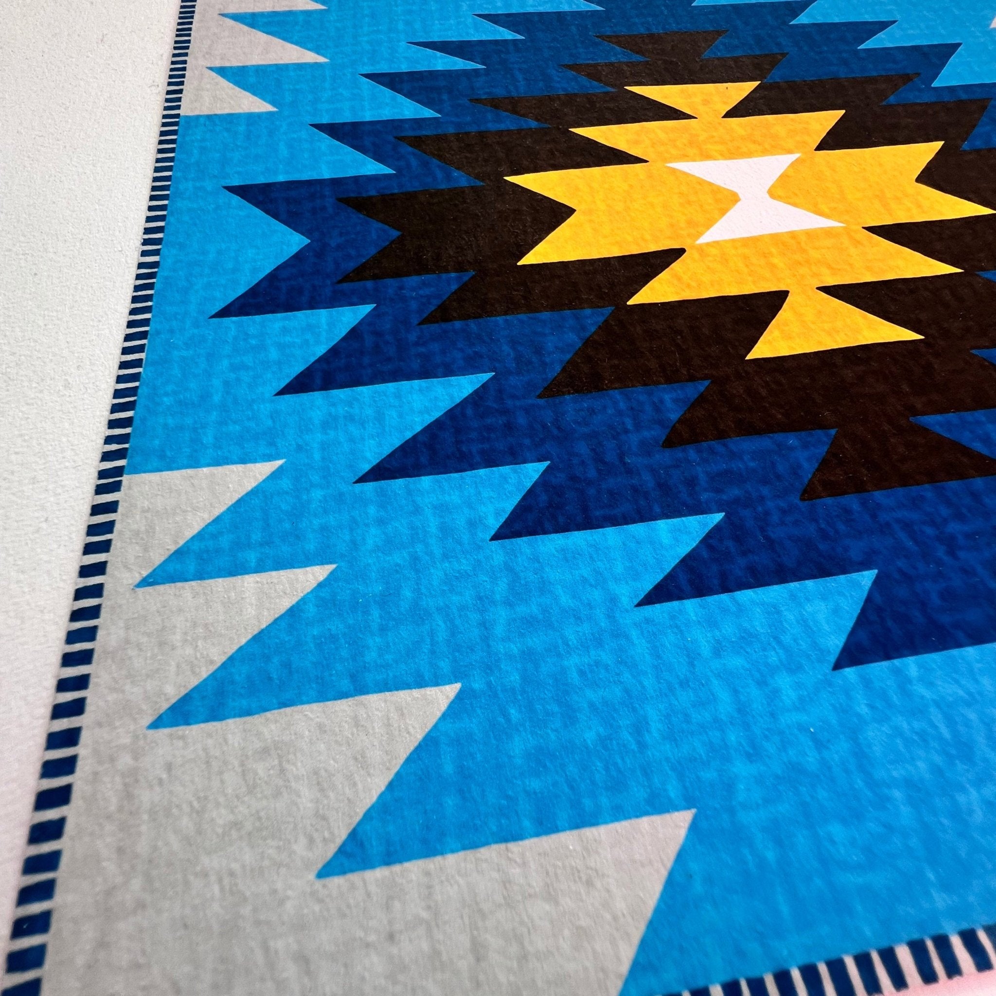 Kunstdruck Kilim Yamka azurblau - Kilim