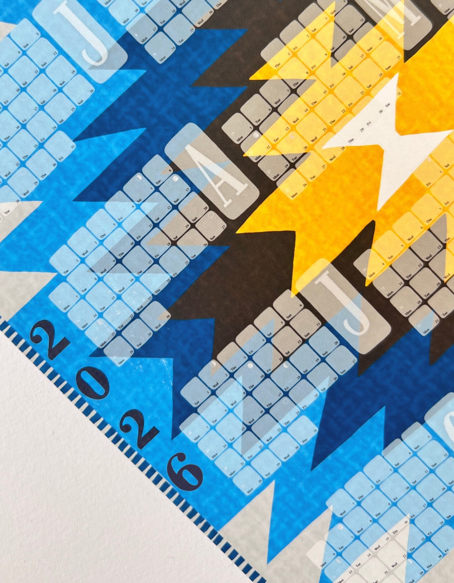 Limitierter Wandkalender // Kilim Yamka azurblau - Kilim