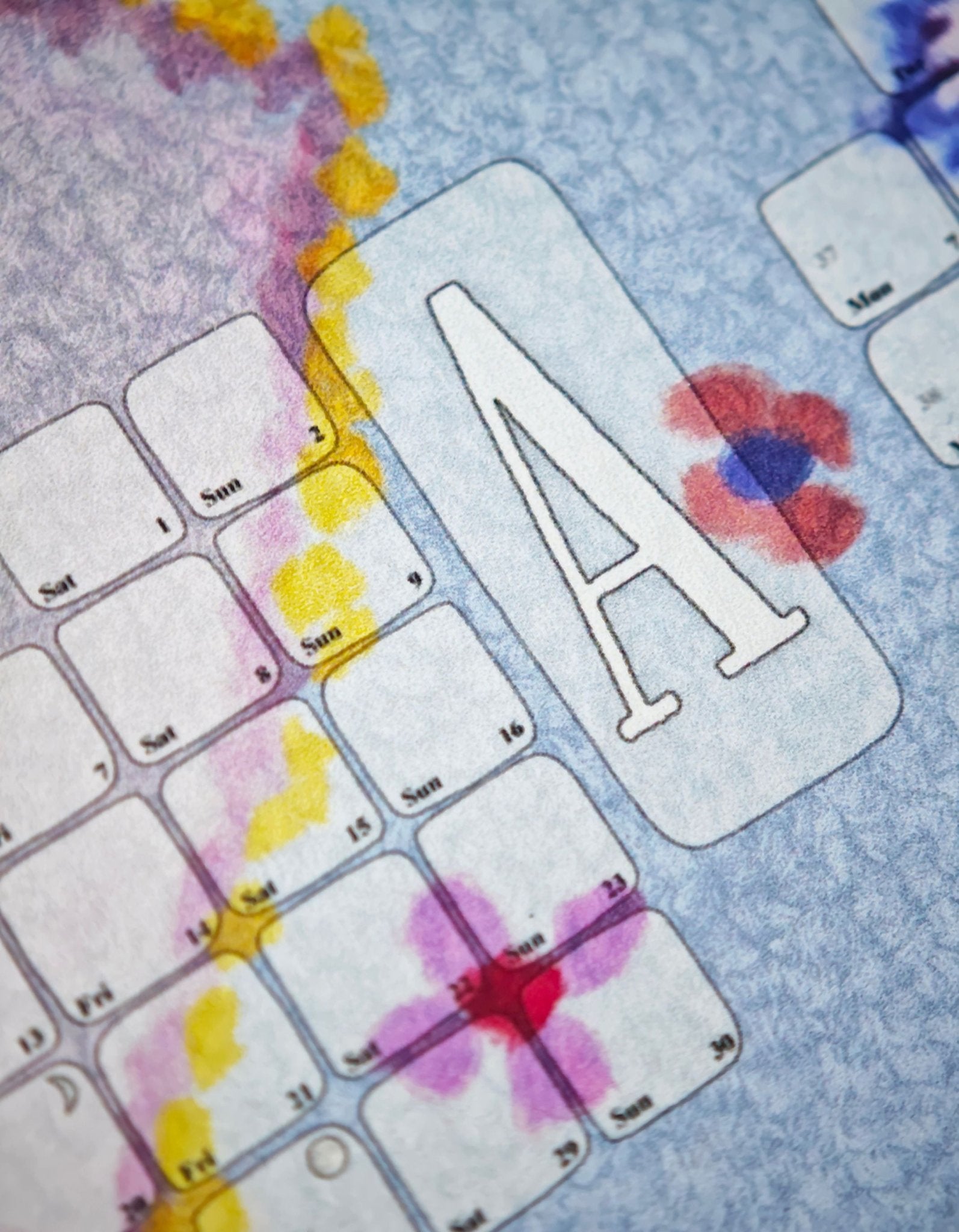 Wandkalender // Berber Babouche pastellblau - Kilim