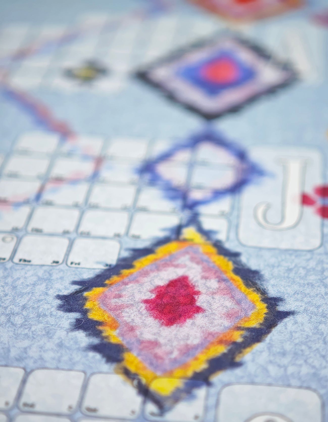 Wandkalender // Berber Babouche pastellblau - Kilim