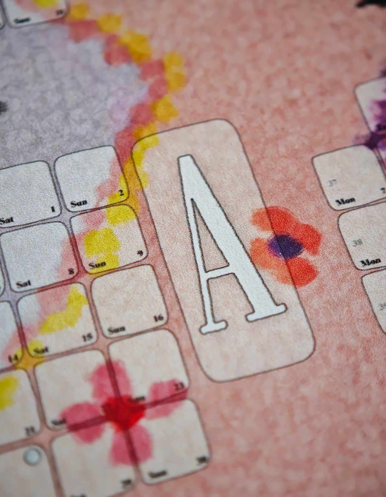 Wandkalender // Berber Babouche pastellrosa - Kilim