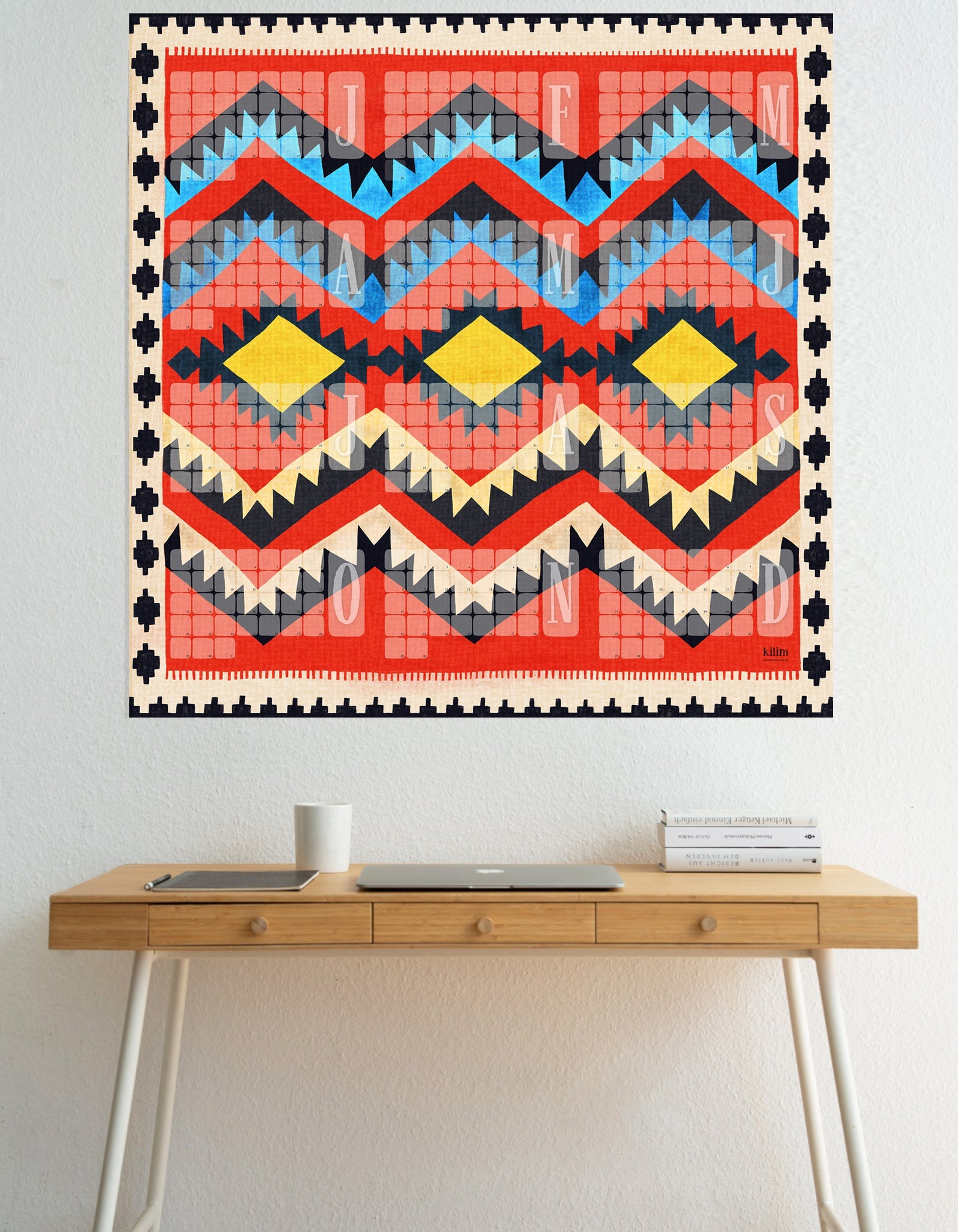 Wandkalender // Kilim Classic rot - Kilim